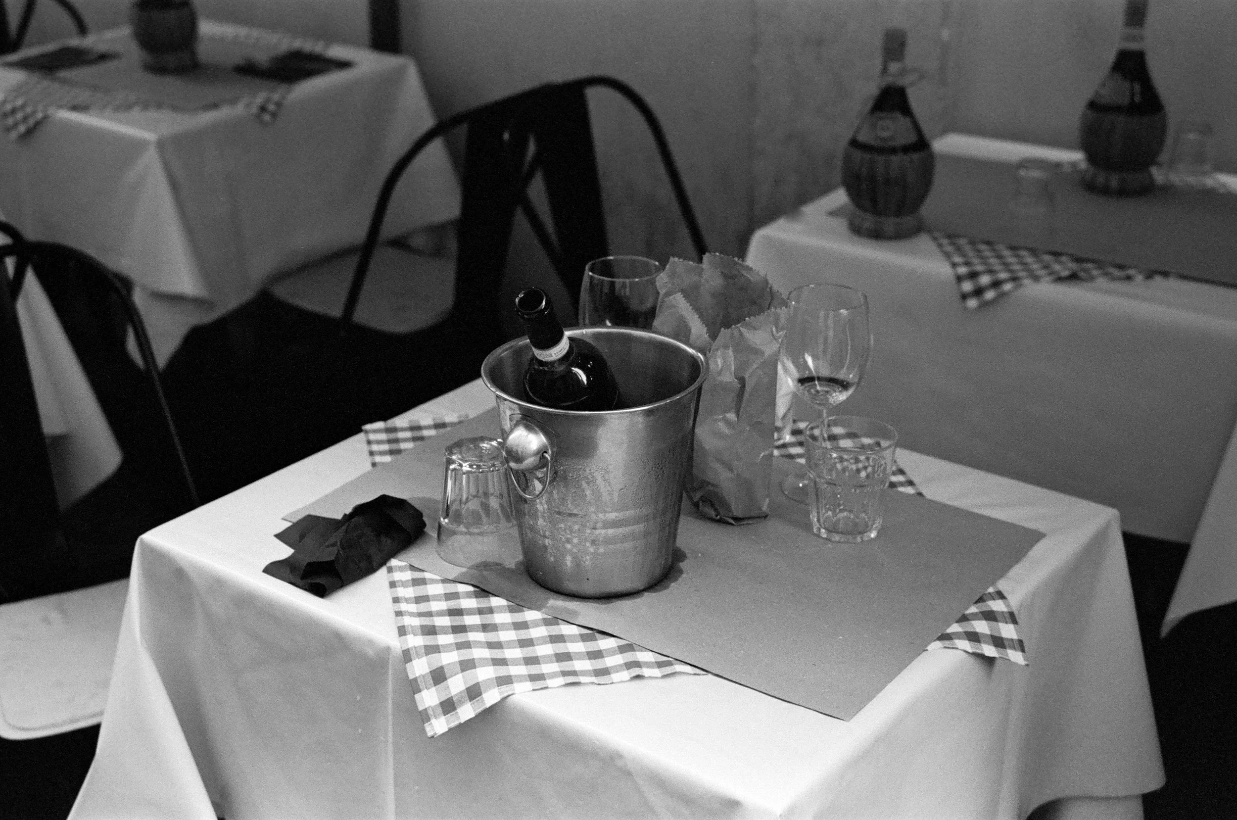 After dinner, Rome. Kodak Tri-X 400.