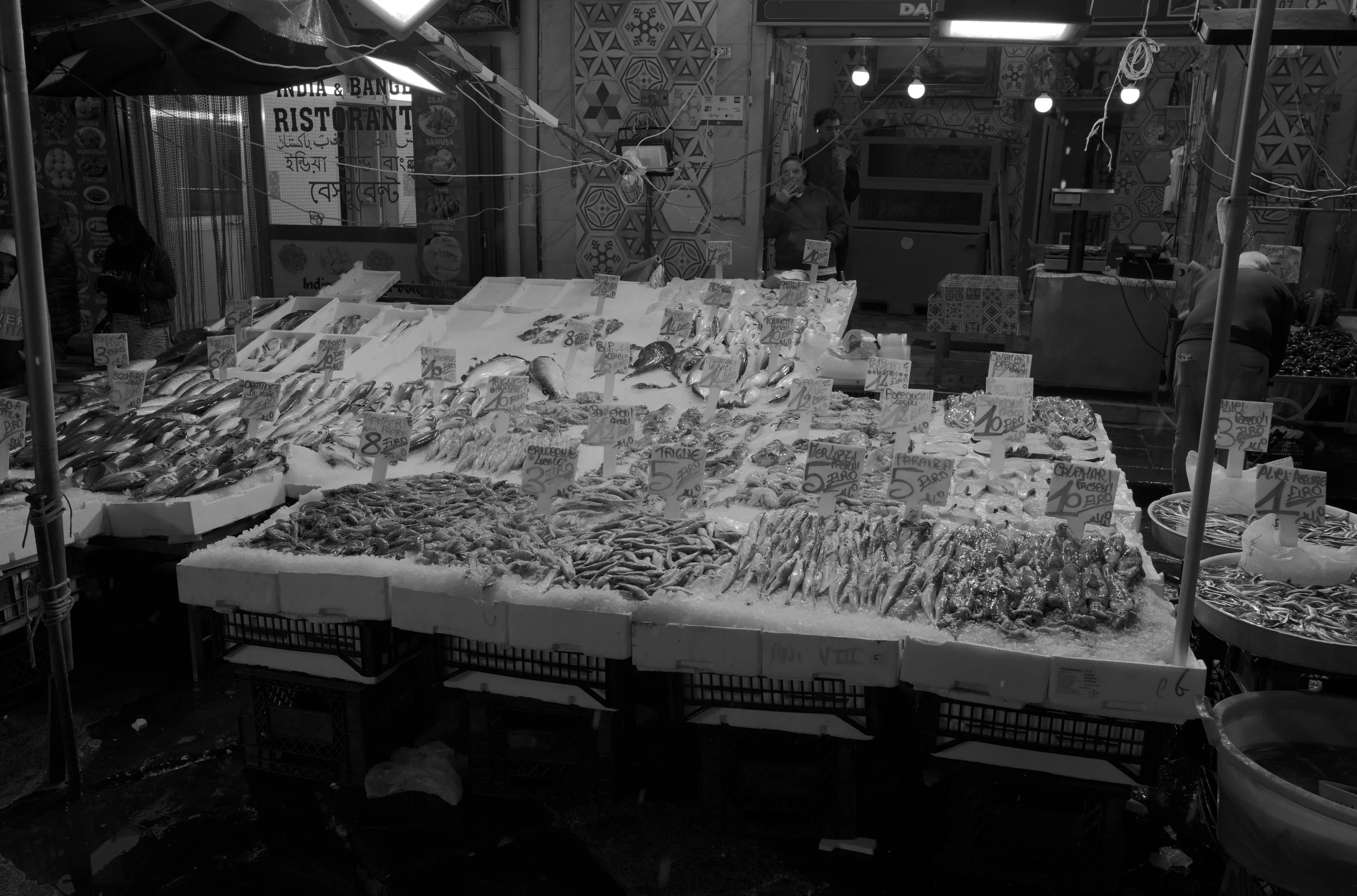 Fish stall, Naples.
