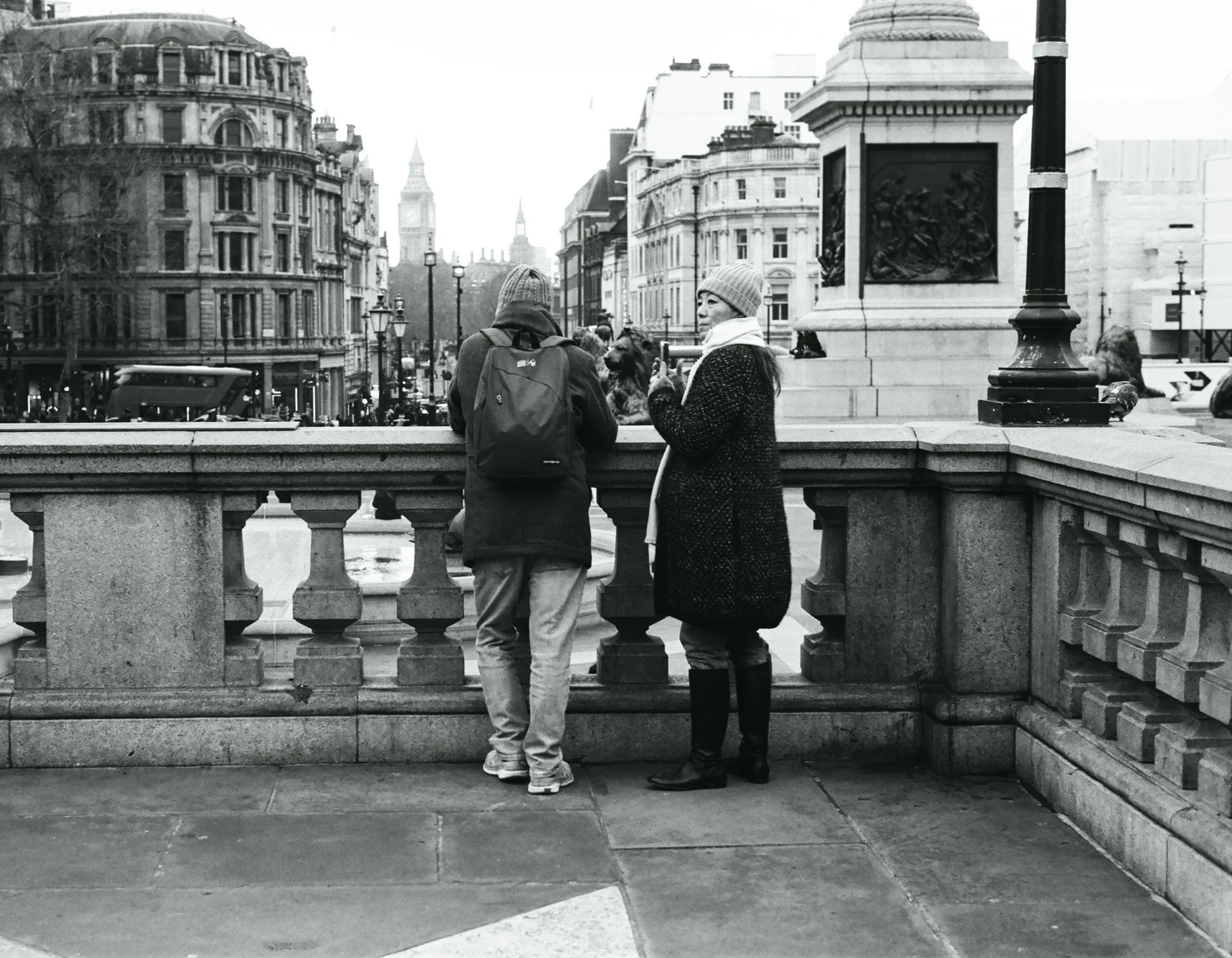 Trafalgar Square towards Big Ben.