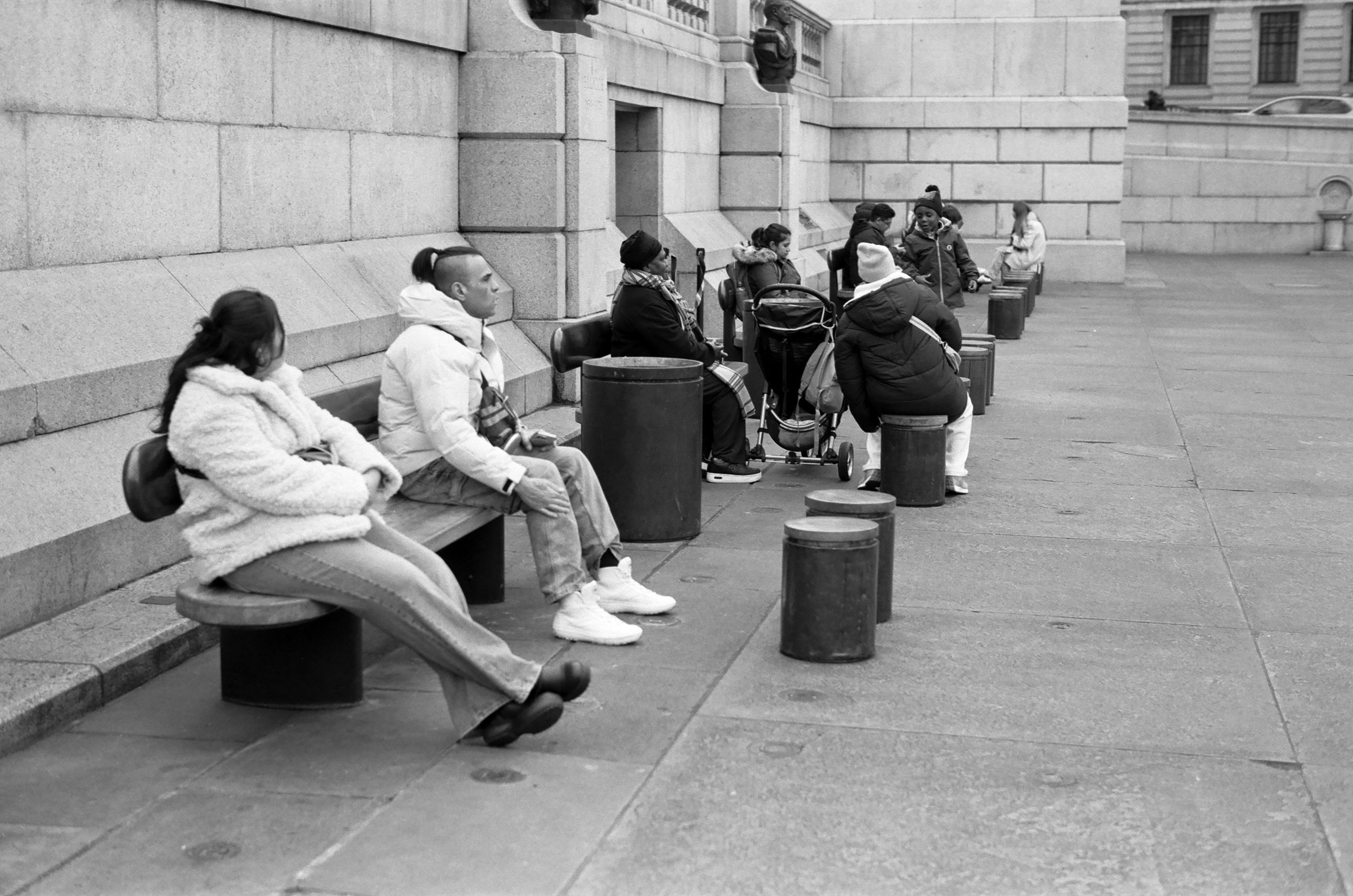 Sitting in Trafalgar Square.
