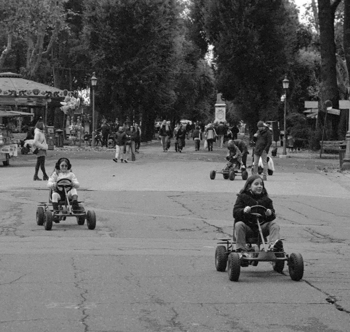 Karting, Villa Borghese, Rome. Kodak Tri-X 400.
