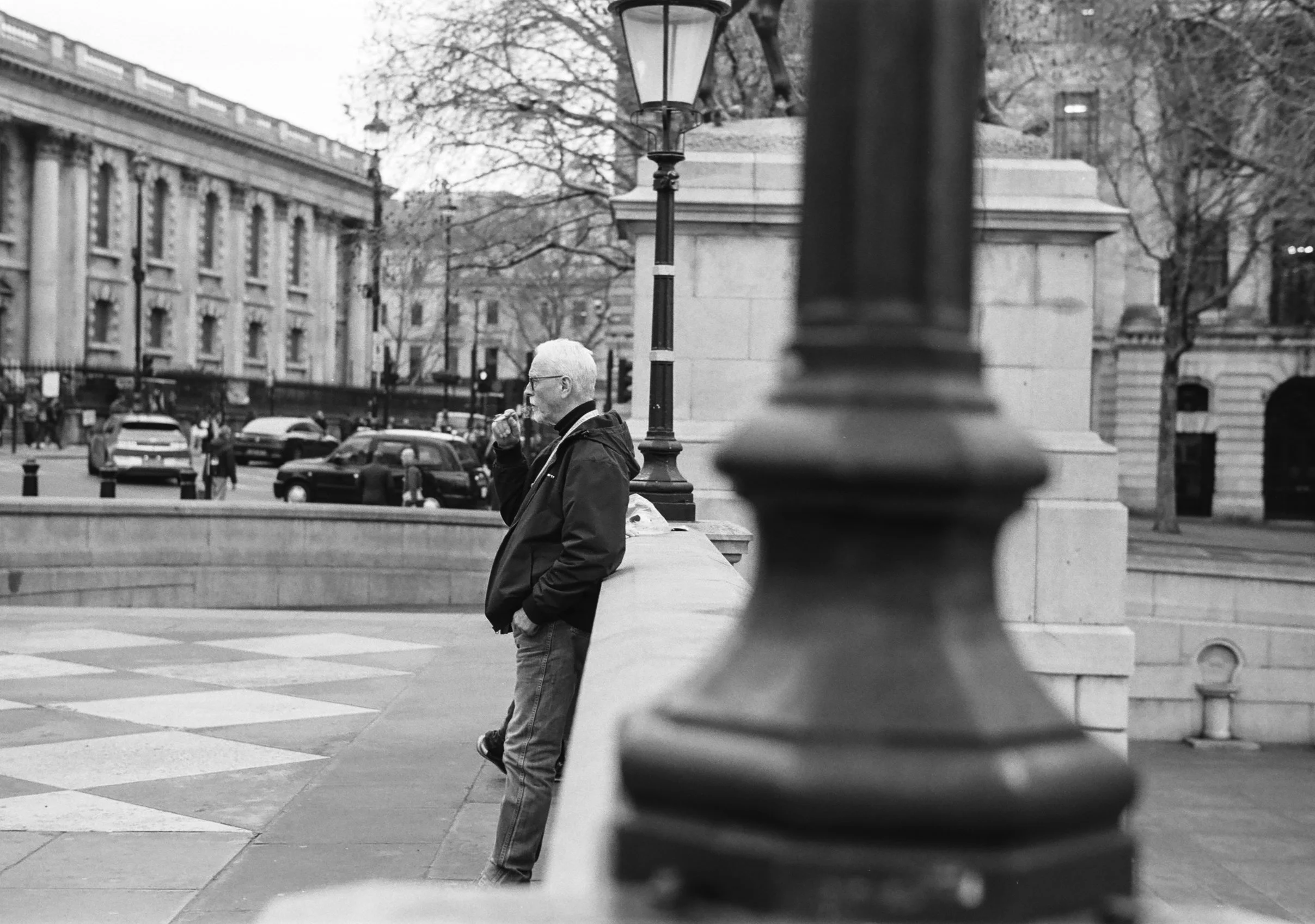 Waiting. Trafalgar Square.