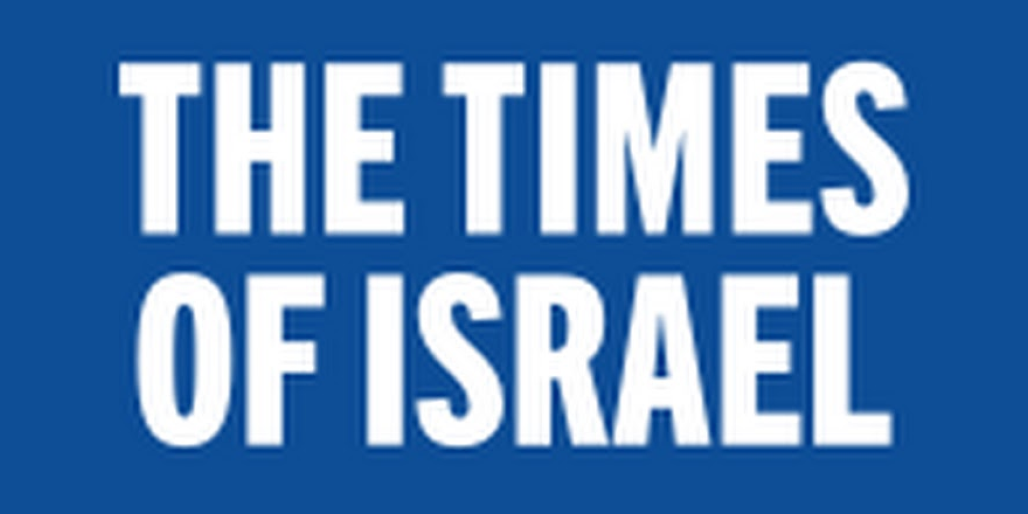 Logo of The Times of Israel with white text on a blue background.
