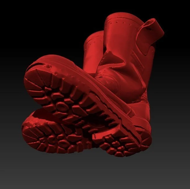 Esc&aacute;ner 3D de botas de bomberos. Gracias a @bilbaoartefund por toda la ayuda.