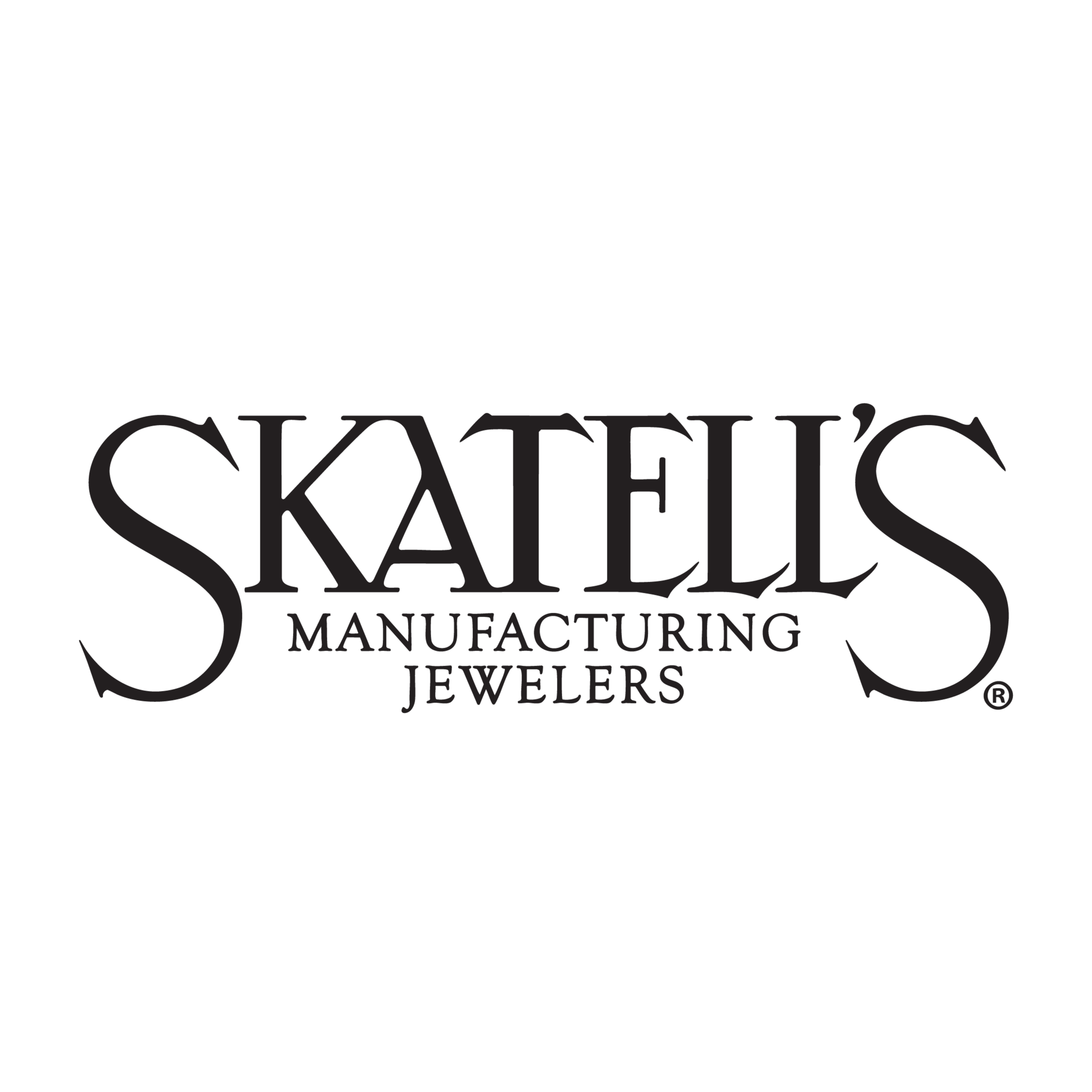 Skateels Manufacturing Jewelers logo in black text on a black background.