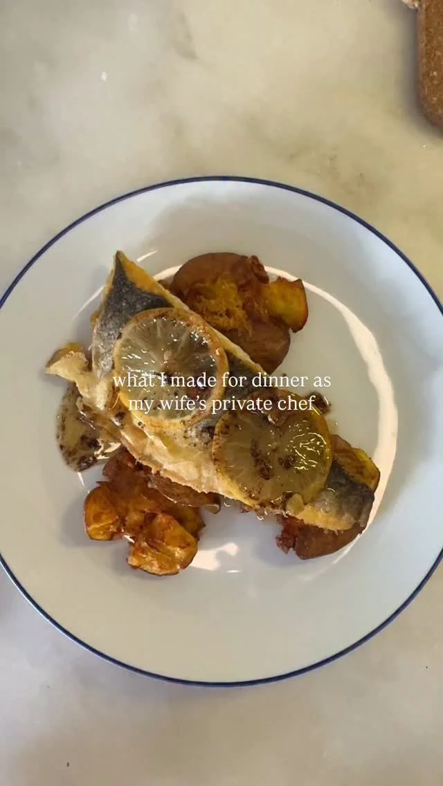 The goal is to make her a meal she’ll ask for again tomorrow 👀
Grilled sea bass with a lemony/garlicy/buttery sauce, smashed potatoes & a gorgeous salad 🥗
Full recipe in my bio!
#mywifecooks #queerkitchen #dinnerideas #summerrecipes