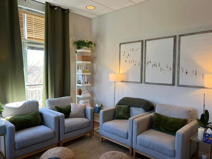 A stylish and comfortable therapy office at Stafford and Associates Counseling in Mooresville, NC