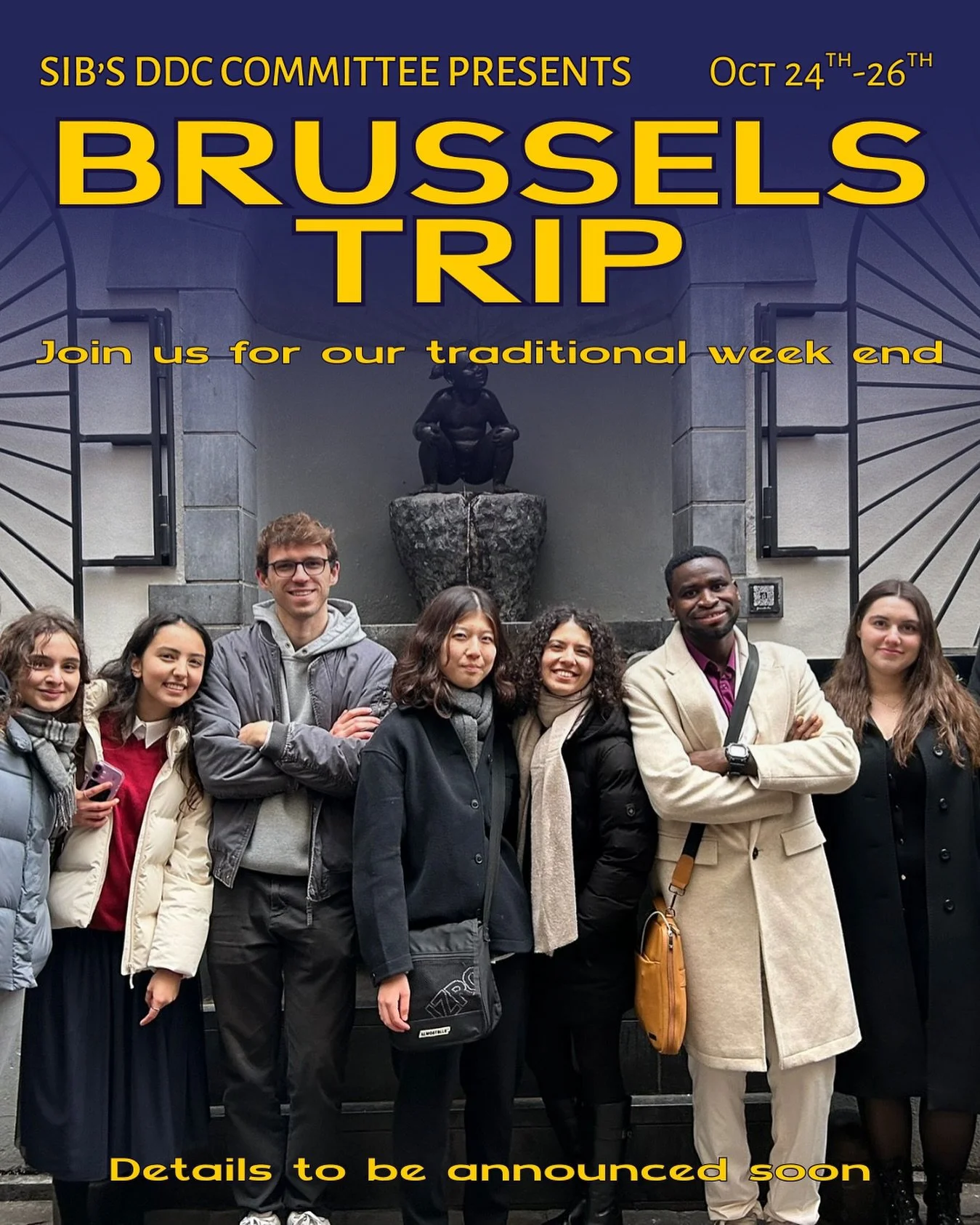 SIB&rsquo;s traditional Brussels Trip is back! ✨🇧🇪
From October 24th &ndash; 26th, we&rsquo;re heading to the heart of Europe for a weekend full of exploration and fun! 🌍
Together, we&rsquo;ll discover Brussels&rsquo; highlights, from wandering th