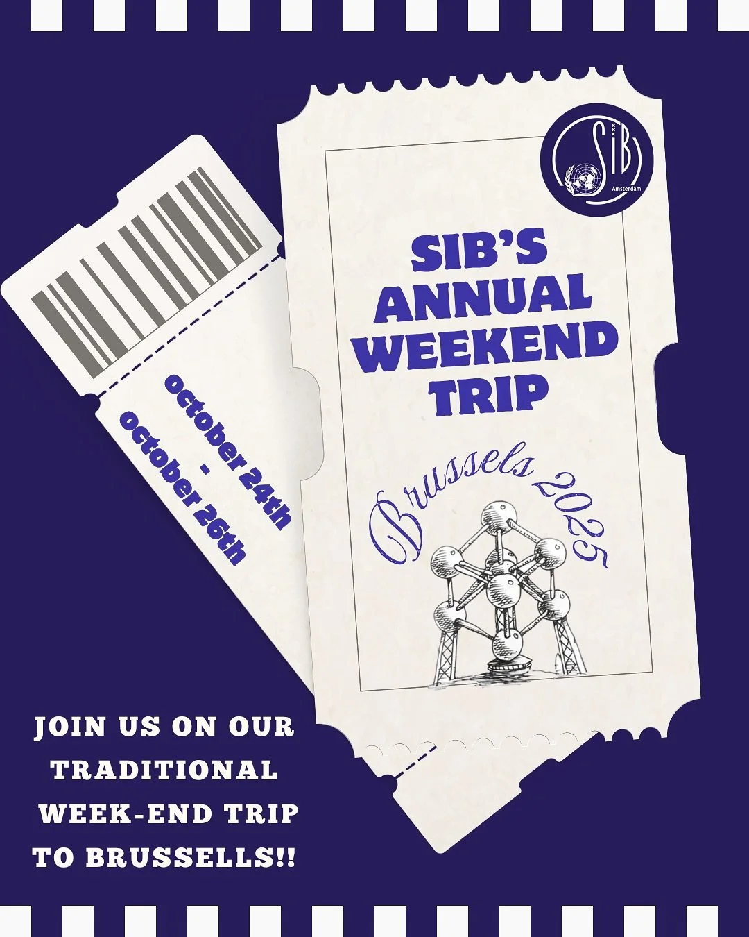 📢 Brussels Trip is back!
From Oct 24&ndash;26, we&rsquo;re heading to Brussels for our traditional weekend getaway 🥳

🌍 Explore the city&rsquo;s highlights
🏛 Visit the European Parliament
🍻 Enjoy the nightlife with fellow SIBlings

👉 Spots are 