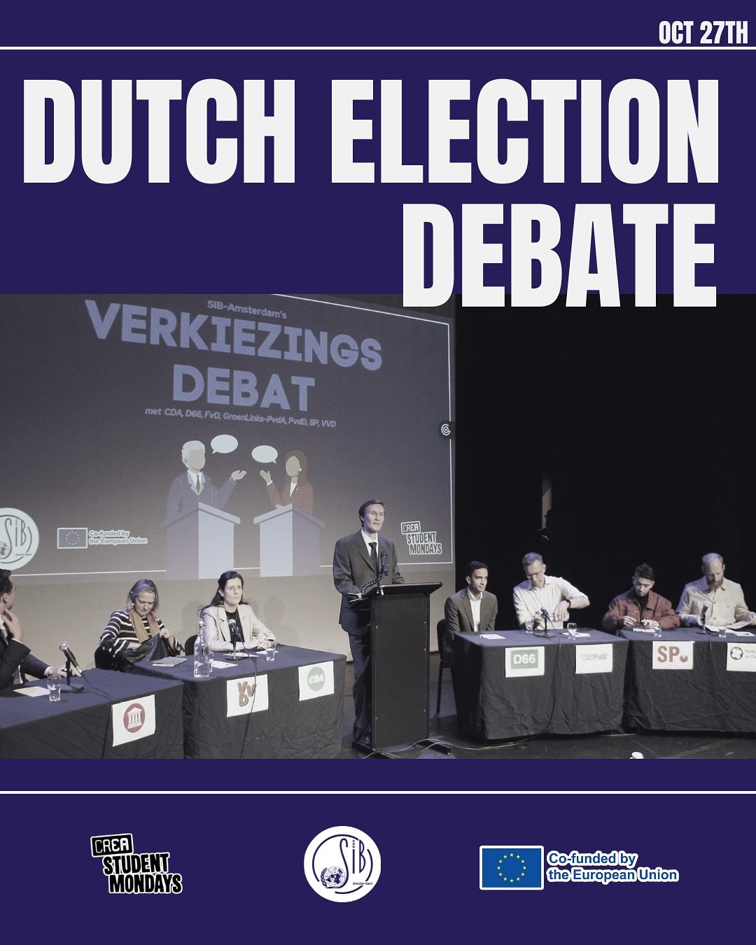 What a debate! Not even the fire alarm could stop us 🔥🗳️

On Monday, SIB-Amsterdam hosted our Dutch Election Debate on foreign policy ahead of the national elections. From the EU to Gaza and Ukraine, the discussion got heated but always stayed thou