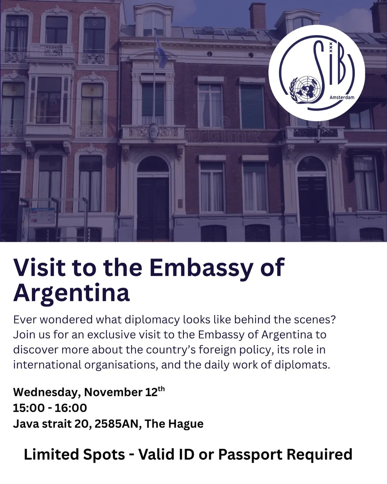 SIGN UP WITH THE LINK IN BIO 🔗
🇦🇷 Step into the world of diplomacy!
We&rsquo;re heading to the Embassy of Argentina for an exclusive visit, a chance to discover how international relations work behind the scenes and what daily life looks like for 