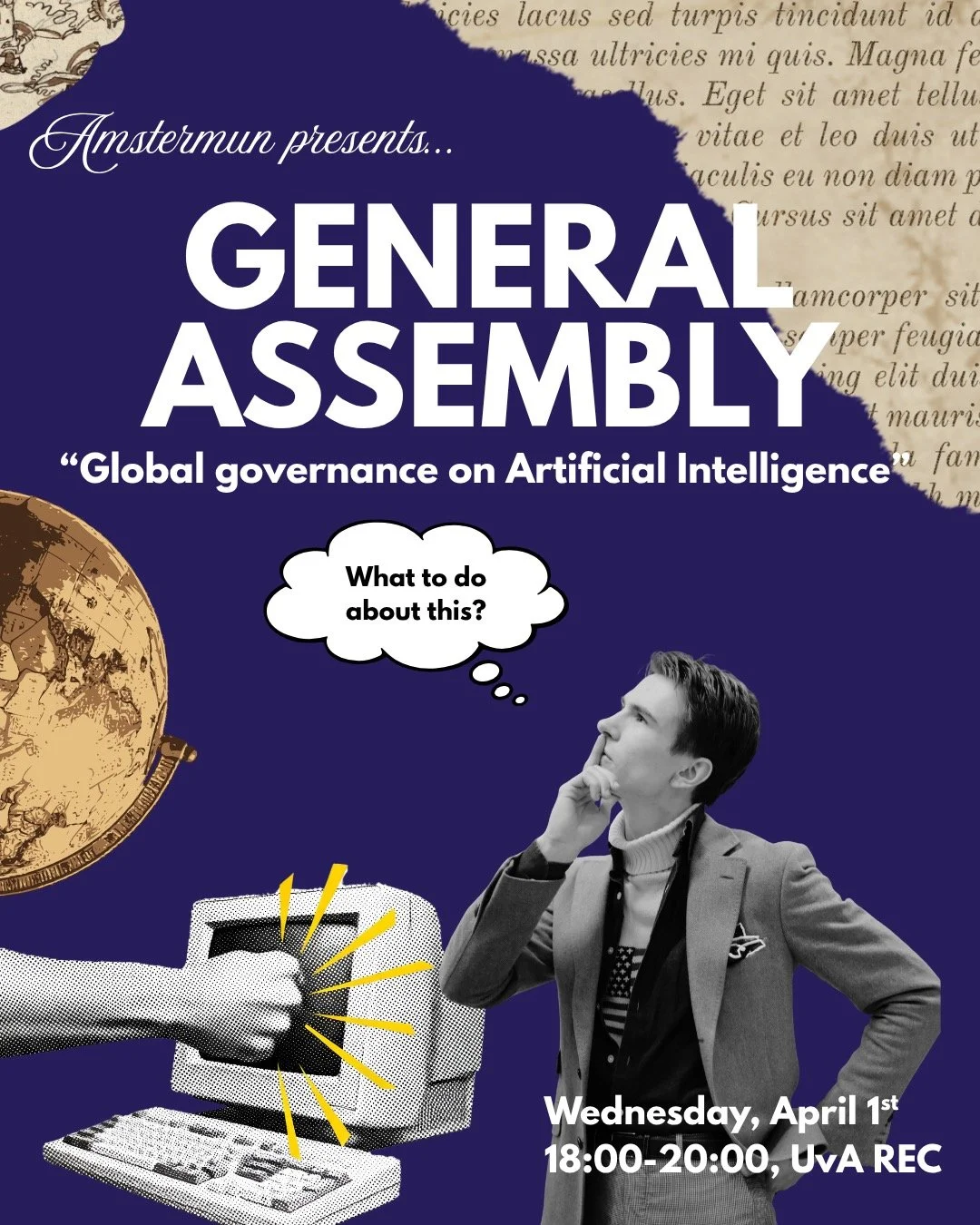 Debate about Artificial Intelligence Regulation! 🖥

This Wednesday, the AmsterMUN Delegation will dive deep into the regulation of Artificial Intelligence use. In a drill and an intermediate simulation, expect to prepare for the coming MUN conferenc