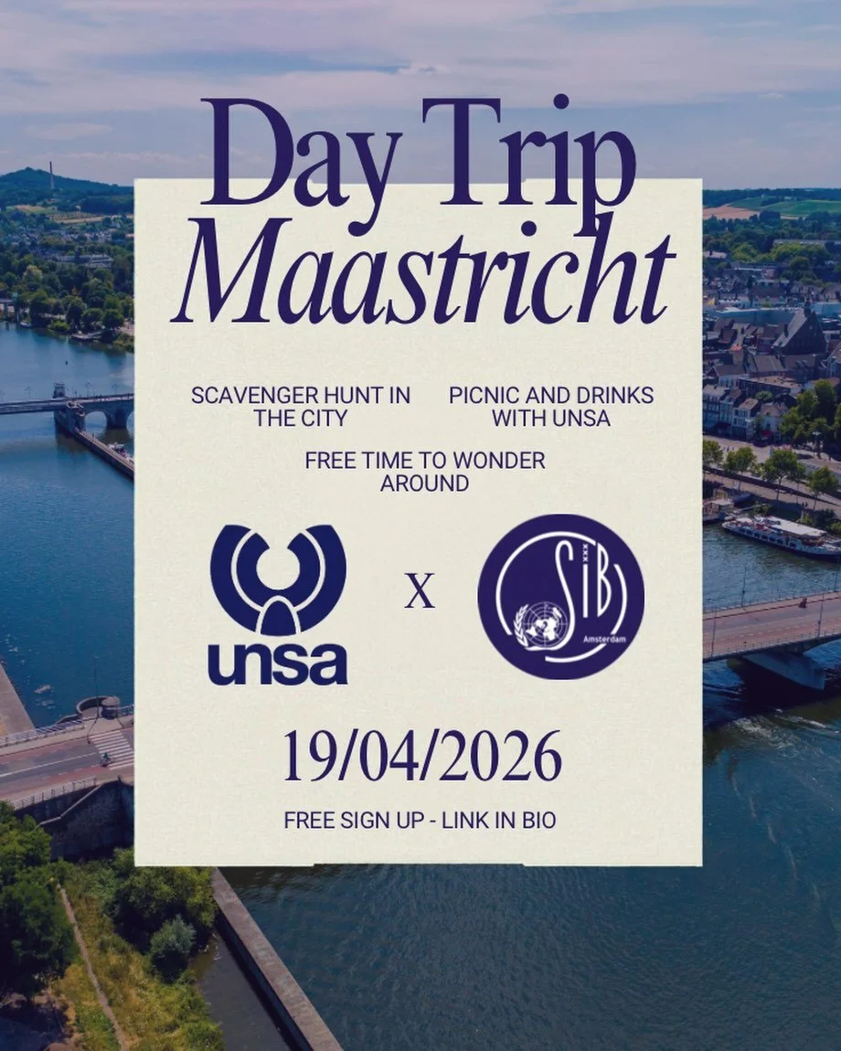 🇳🇱 DAY TRIP TO MAASTRICHT &mdash; APRIL 19

SIGN UP LINK IN BIO

Join SIB for a fun day trip to Maastricht! ✨

🔍 Scavenger hunt with UNSA Maastricht
🚶 Free time to explore
🥂 Drinks &amp; picnic + meet their members

💡 Free to join &mdash; just 
