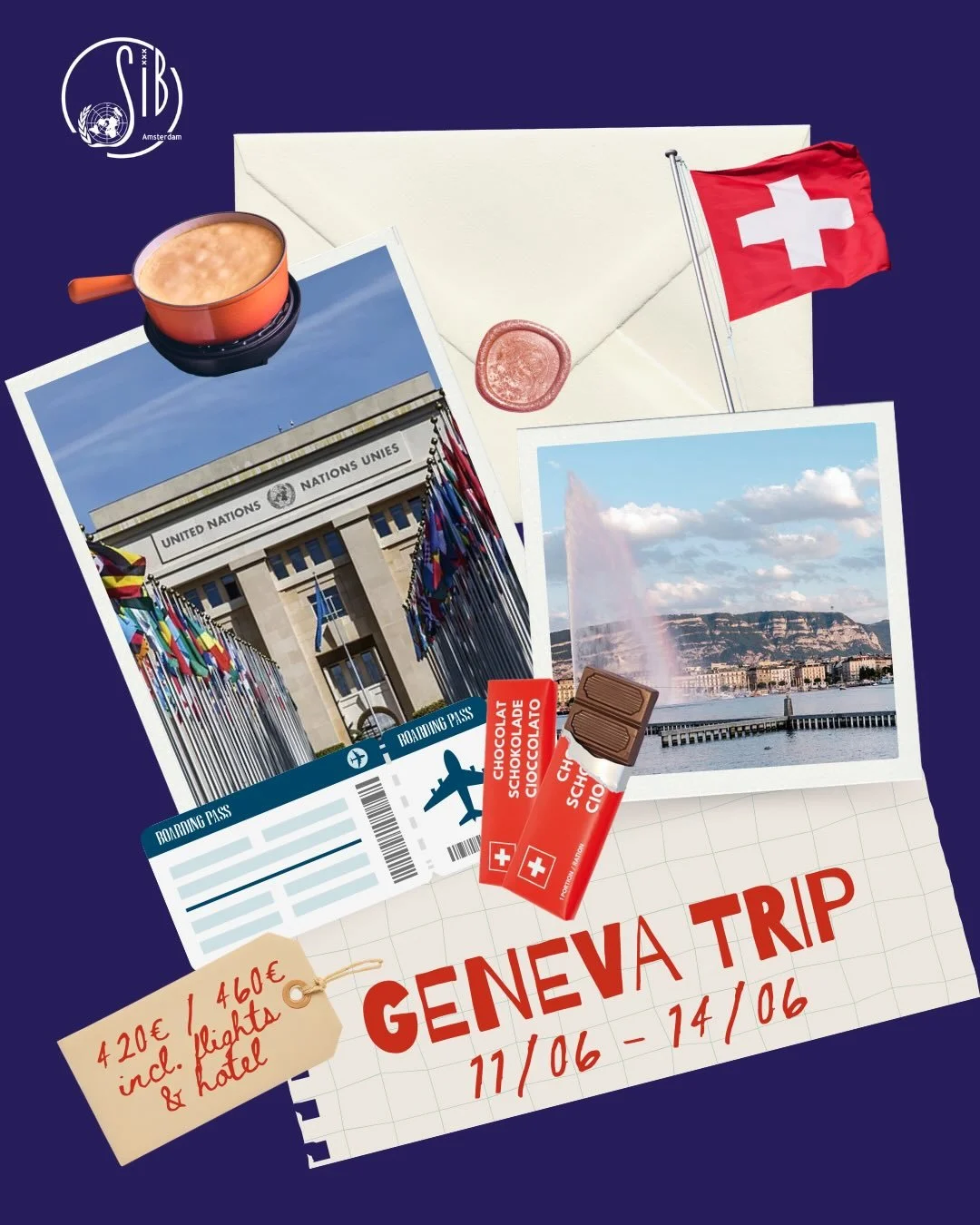‼️Dutch follows English

SIB goes to Geneva 🇨🇭
June 11th to 14th, 2026

Join us for an unforgettable trip to Geneva, the heart of international diplomacy. Over four days, we will explore key international institutions and learn more about humanitar
