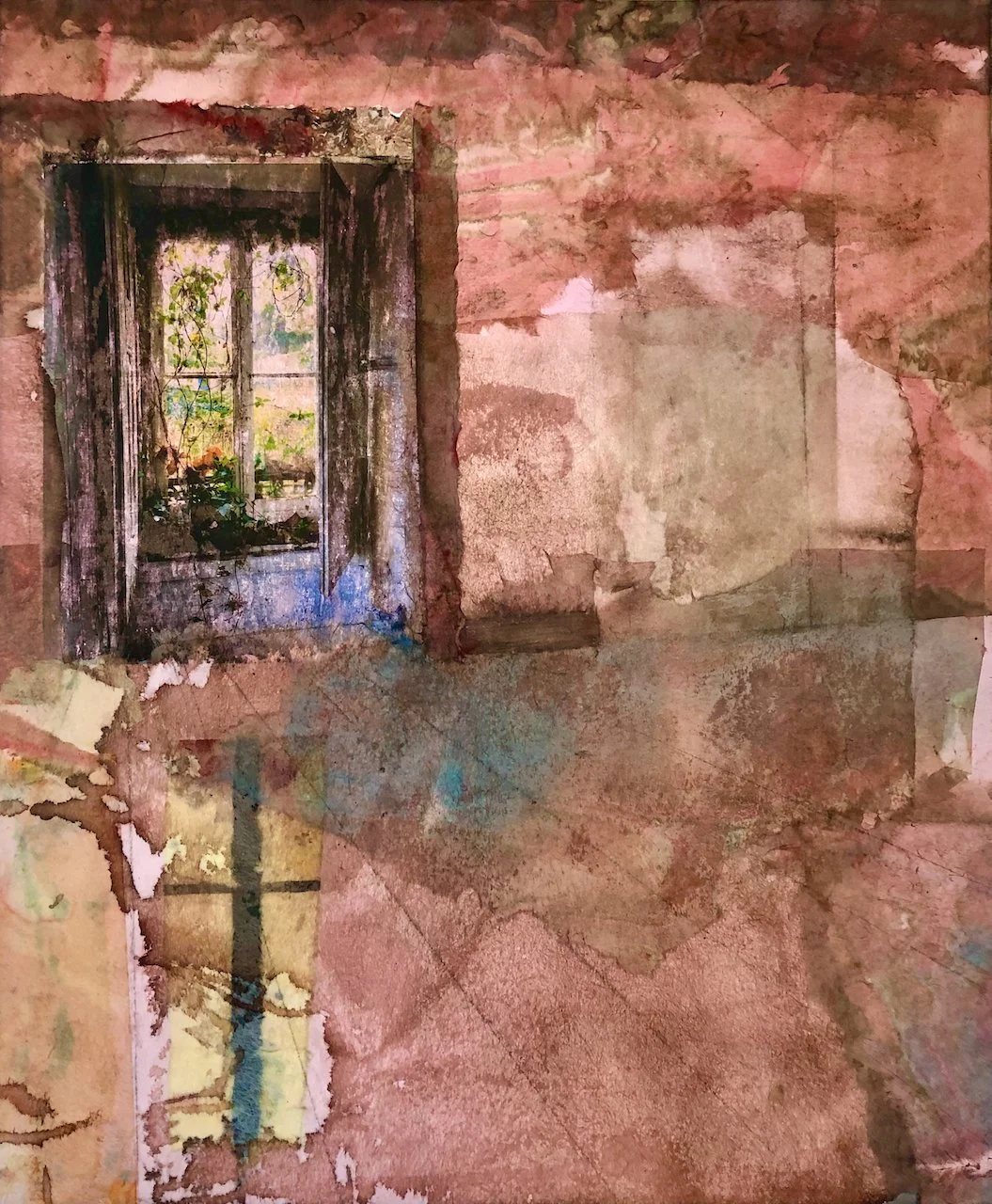 Looking Out, mixed media on canvas, 54x65cm, 2020, €500, SOLD