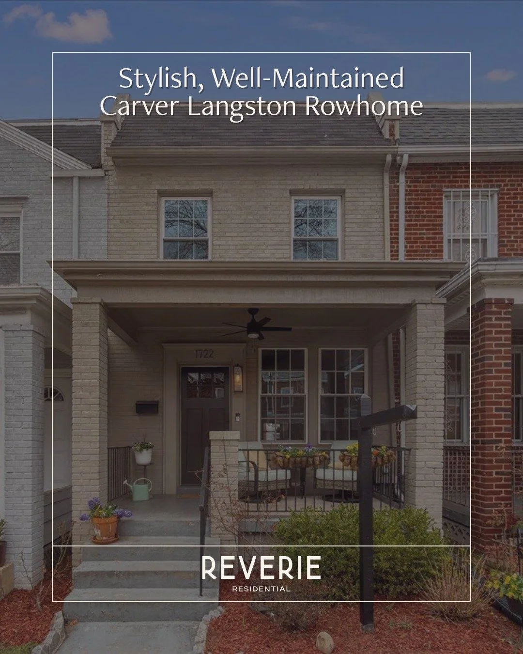 Impeccable Wardman-style rowhome in Carver-Langston, thoughtfully updated throughout ✨

Featuring a welcoming front porch, open living areas, and a kitchen with modern updates. Upstairs, three bright bedrooms provide ample space, while the finished l