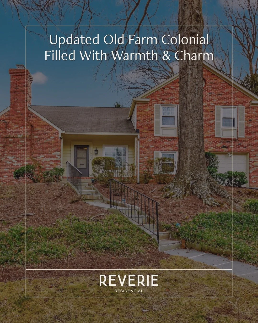 A classic brick colonial in the heart of Old Farm, full of timeless style and modern touches.

This spacious home welcomes you with a bright foyer and gleaming hardwood floors, flowing into a living room with a wood-burning fireplace and a sunlit for
