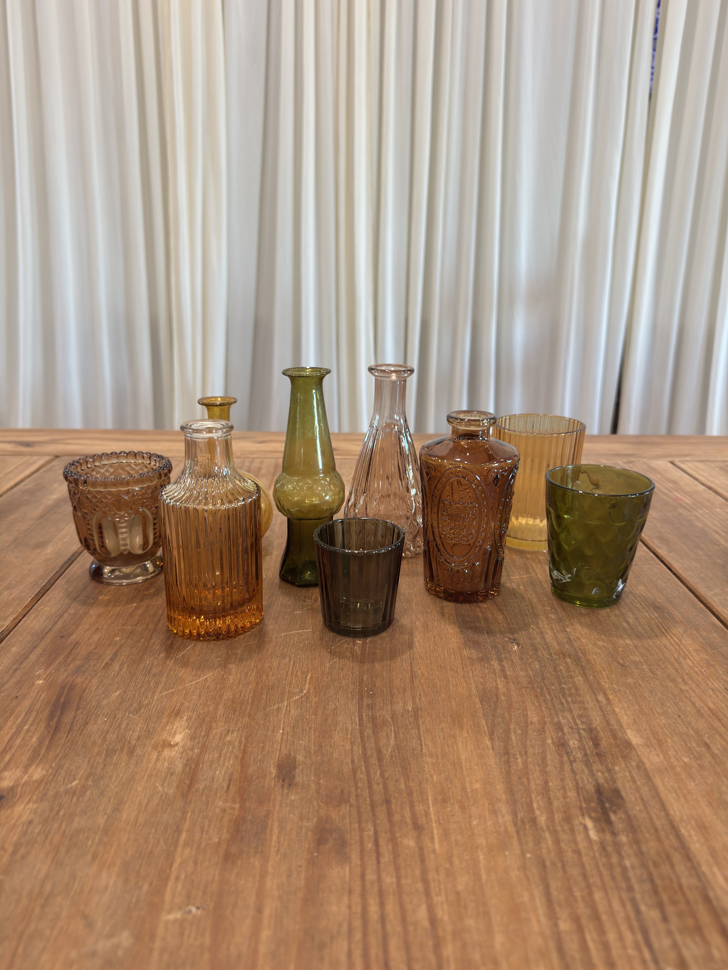 Vintage Colored Vase Set