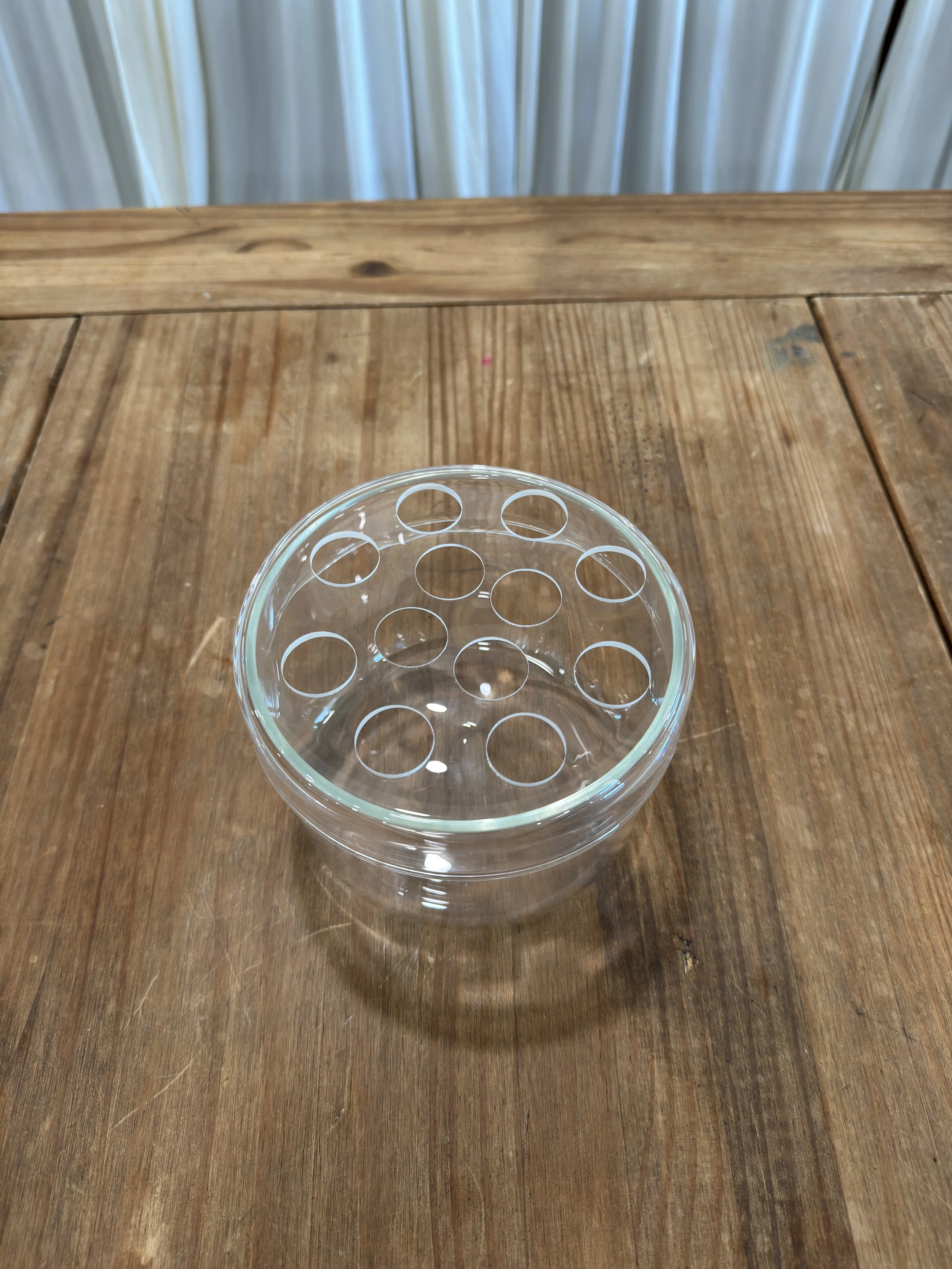 Low-Profile Glass Floral Frog Vase (Priced Each)