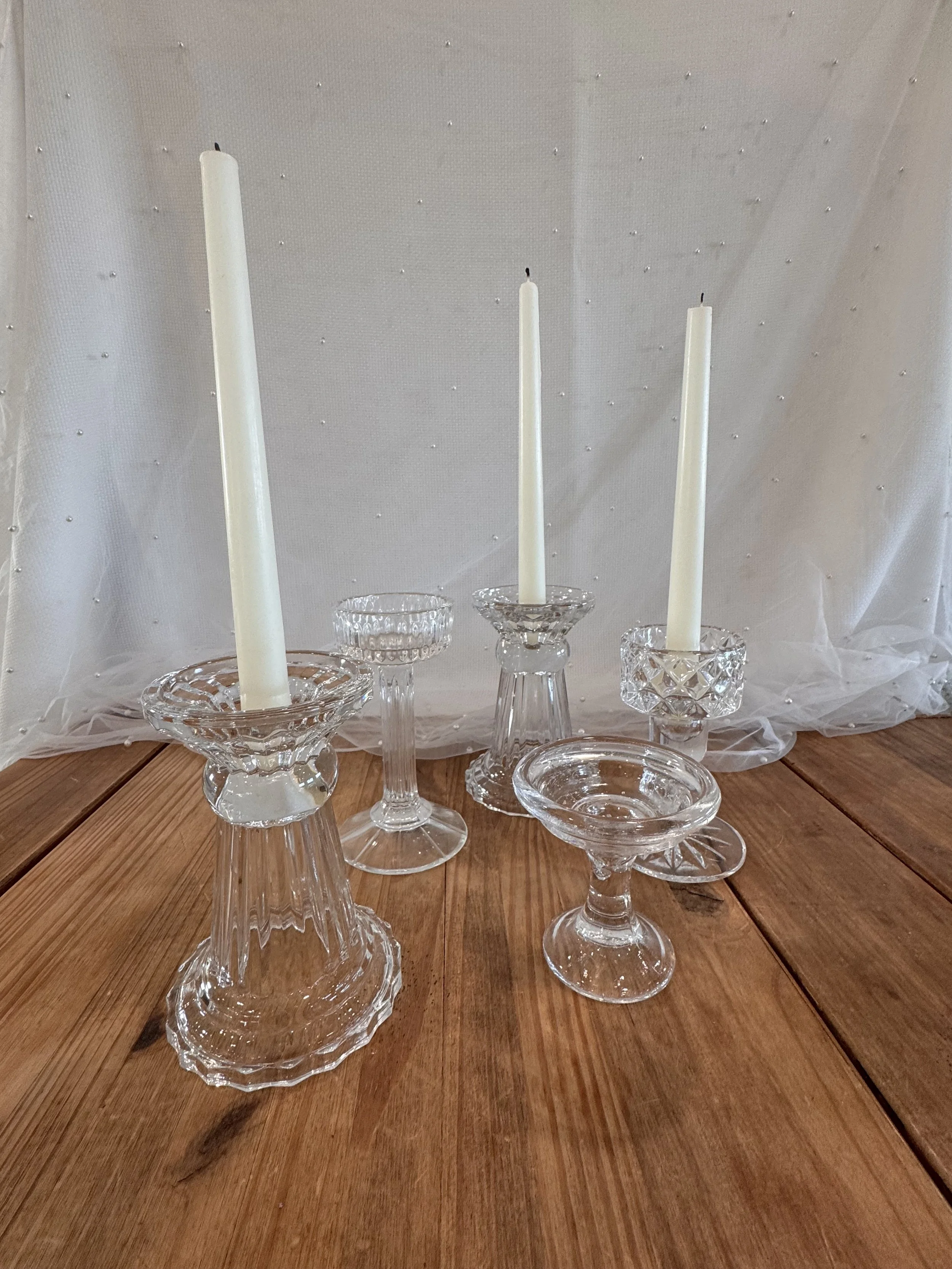 Vintage Glass Candlesticks