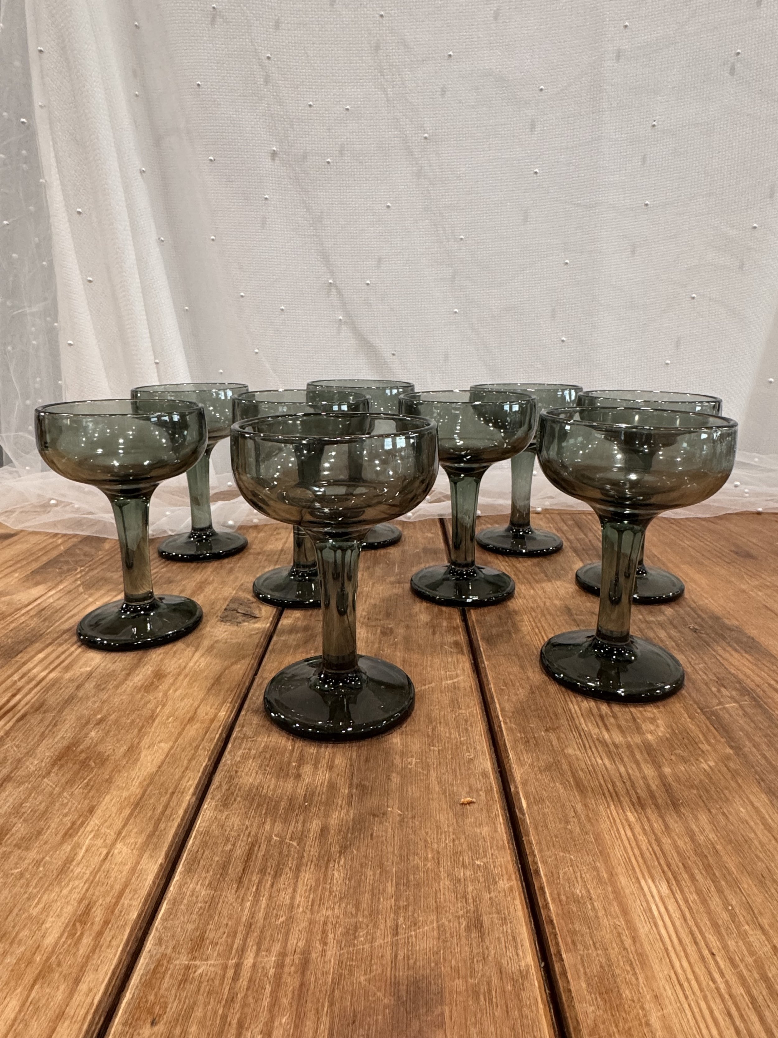 Smoked Glass Coupe Goblets
