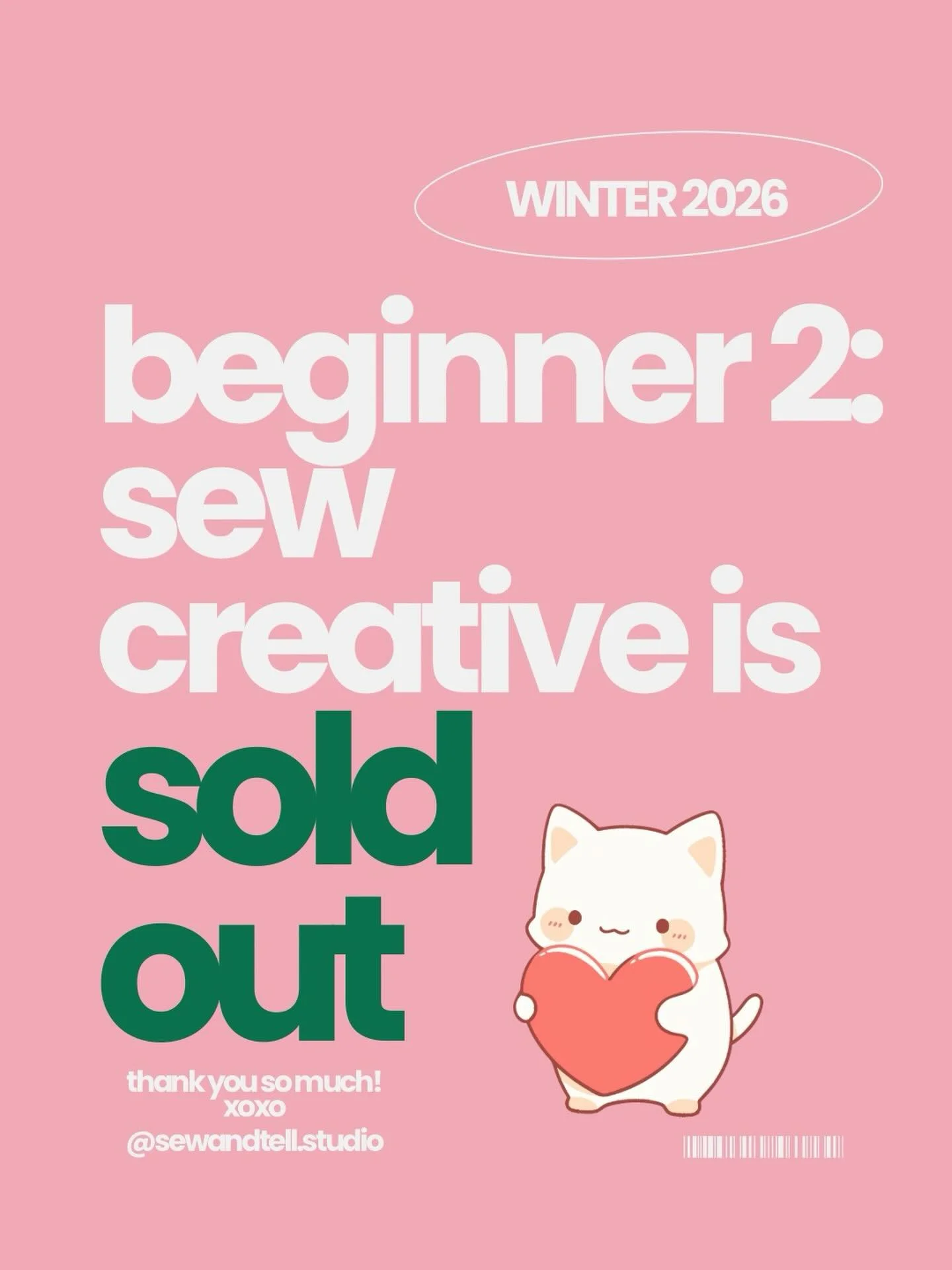 SOLD OUT, besties!! ❄️🧵🎉

Our Winter 2026 Beginner 2 crew is officially FULL and we are sew excitedddd!! 😍✂️

So proud of these little makers who keep showing up, learning new skills, and turning fabric into magic ✨ Can&rsquo;t wait to watch their