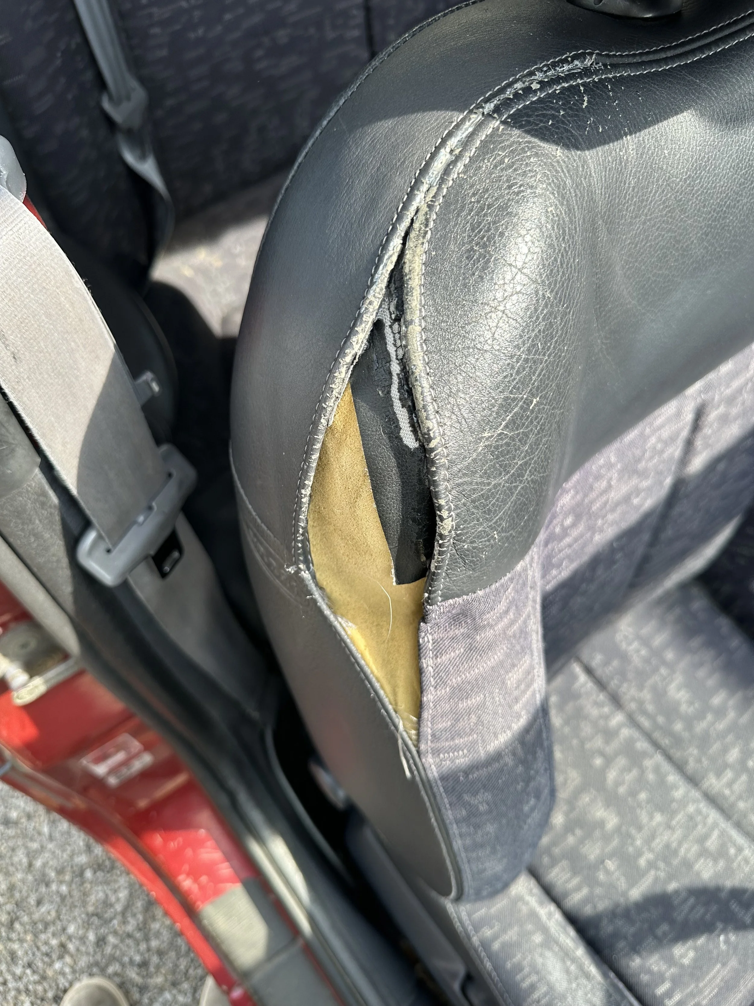 Car seat ready for re-covering