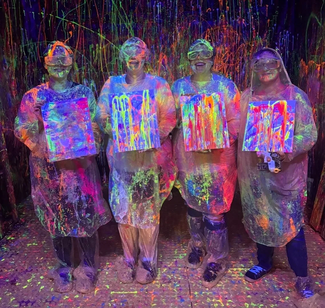 Splatter paint 🫟 Erie is now open in @stumpyserie!

Every package includes:
 🫟 Canvas
 🫟 Acrylic Paint
 🫟 Brushes
 🫟 Sponges
 🫟 Paint Balls
 🫟 Paint Guns 
 🫟 Protective Gear

You 🫵 bring the fun!!!

Visit us at splattetpainterie.com
To view 