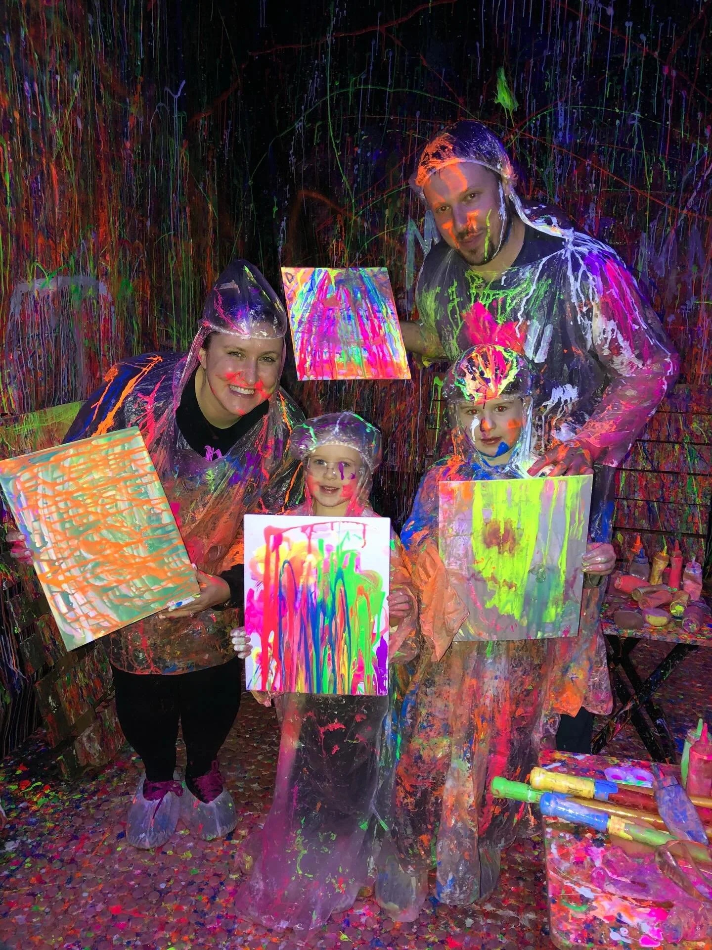 Let your inner artist out in our Splatter Paint rooms! 🫟

Each package provides:
 🎨 Canvas
 🎨 Paint
 🎨 Paint brushes
 🎨 Sponges
 🎨 Paint balls
 🎨 Pre-filled paint guns 
 🎨 Protective gear
Ages 5+ with parent or guardian.

View our packages an