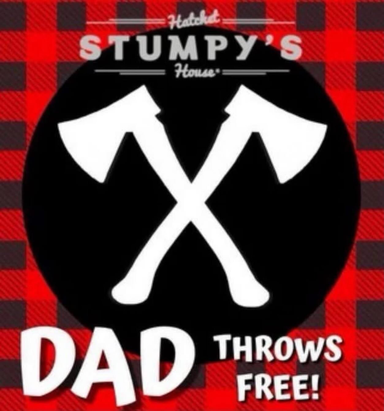 Forget the same old boring gifts this year and bring dad to Stumpy's ....where he throws for free!!!!! ( with at least one paid thrower)

Promotion good June 19-21st!
Reserve your spot online ( link in bio)
