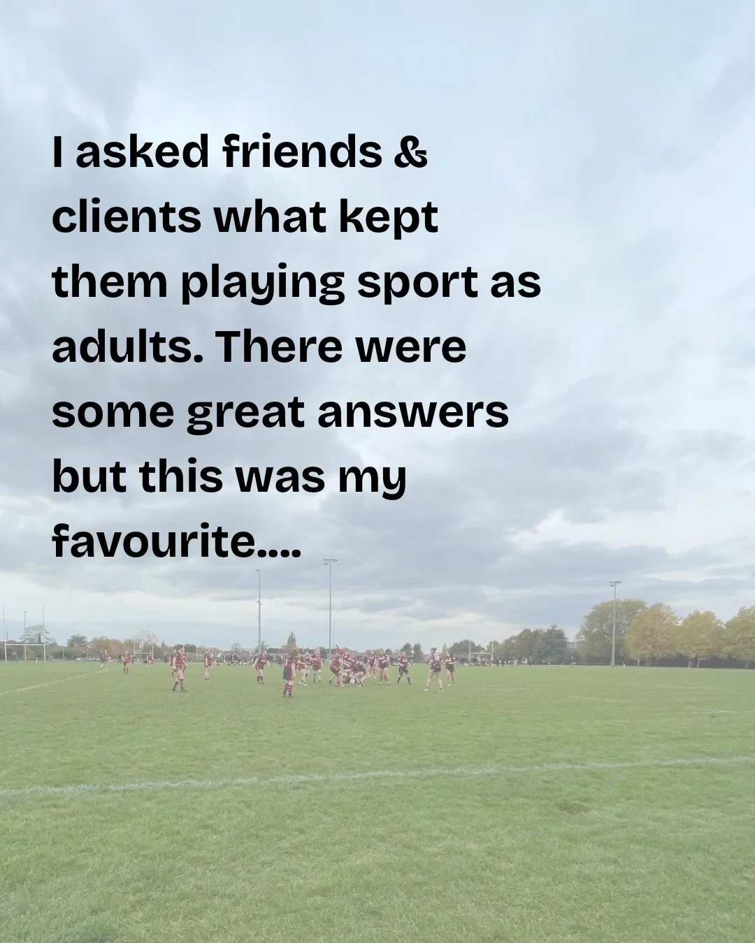 My second favourite answer was &ldquo;it&rsquo;s hard to think about work stress when someone is trying to smash you&rdquo;. 

Full contact sport won&rsquo;t be everyone&rsquo;s cup of tea but there&rsquo;s definitely a lot to be said for getting inv