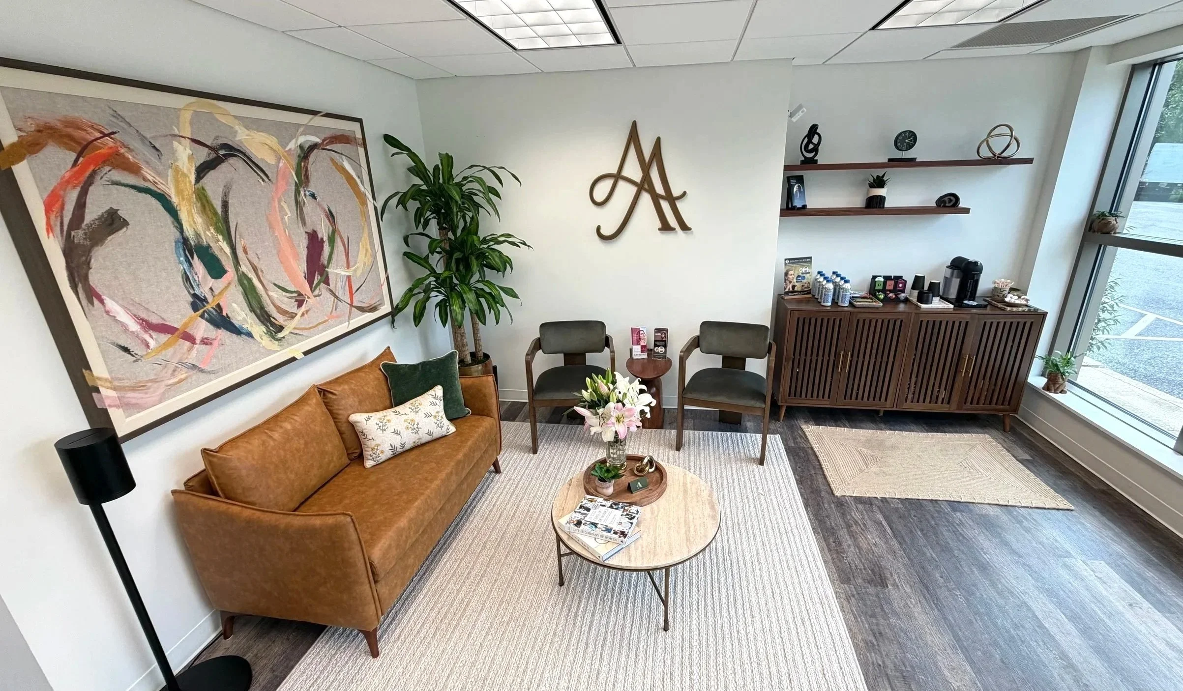 Waiting room at Art of Aesthetics in Frederick, Maryland