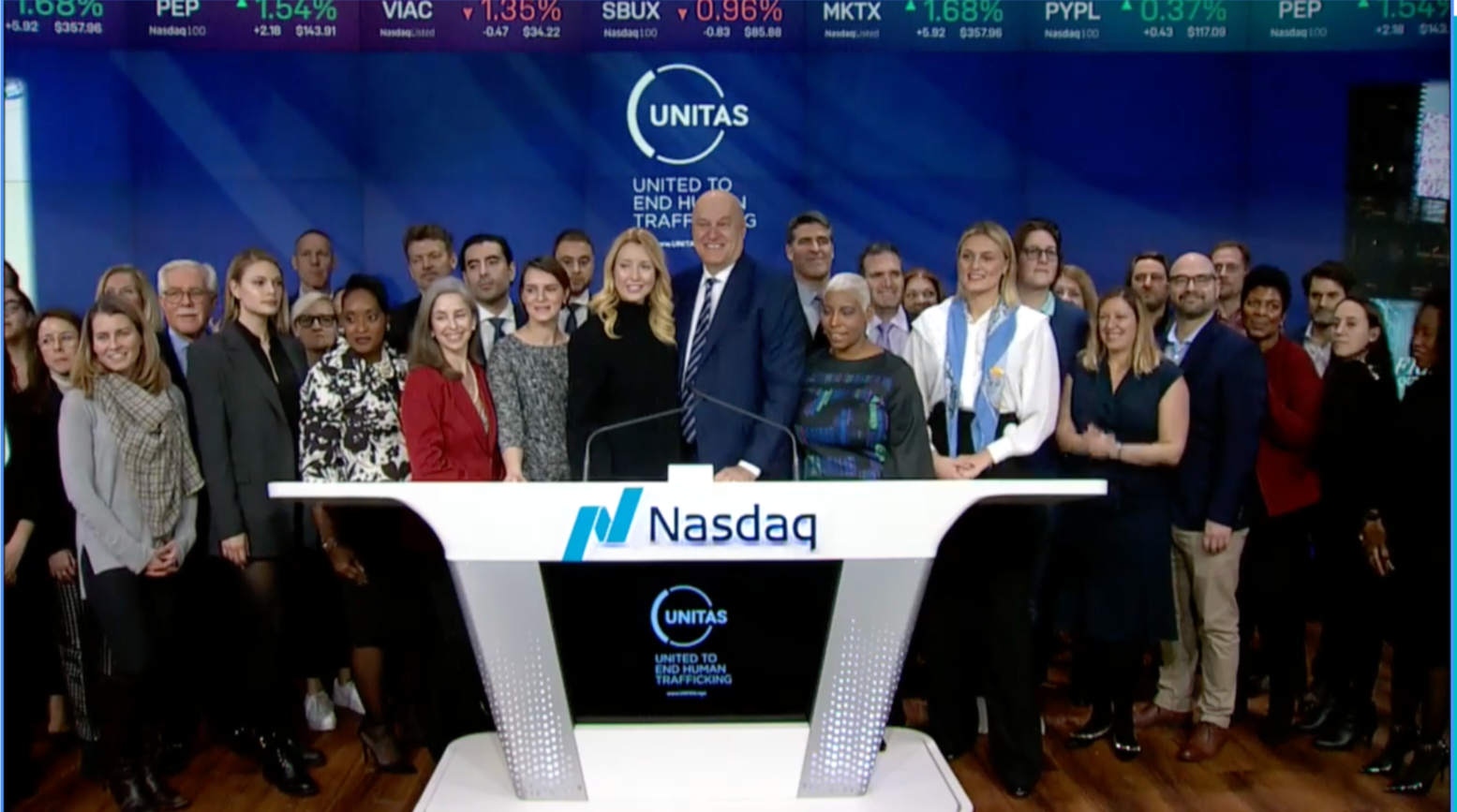 UNITAS Nasdaq Bell Ringing Times Square 2021
