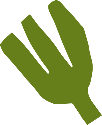 Green abstract design with three tines