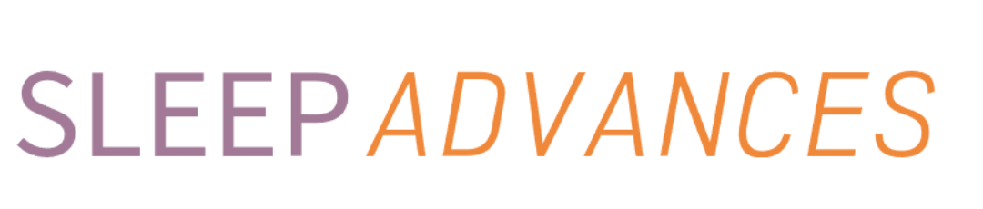 Text saying 'Sleep Advances' with 'Sleep' in purple and 'Advances' in orange