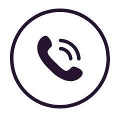 Icon of a phone receiver inside a circle, indicating a call or phone feature.