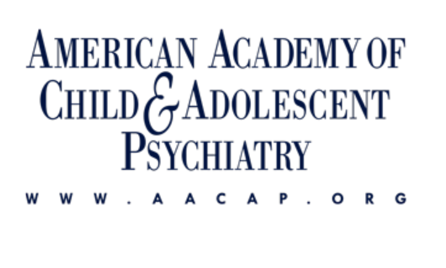 Logo of the American Academy of Child & Adolescent Psychiatry with their website URL.