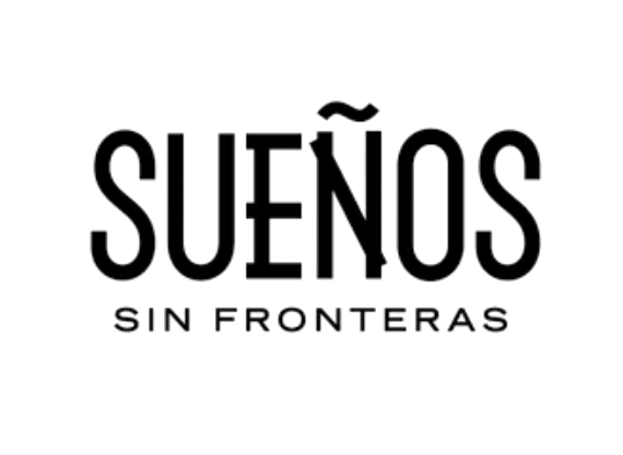 text 'Sueños Sin Fronteras' in large, outlined letters and smaller text underneath.