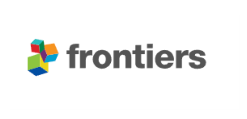 Colorful geometric logo next to the word 'frontiers' in bold gray letters.