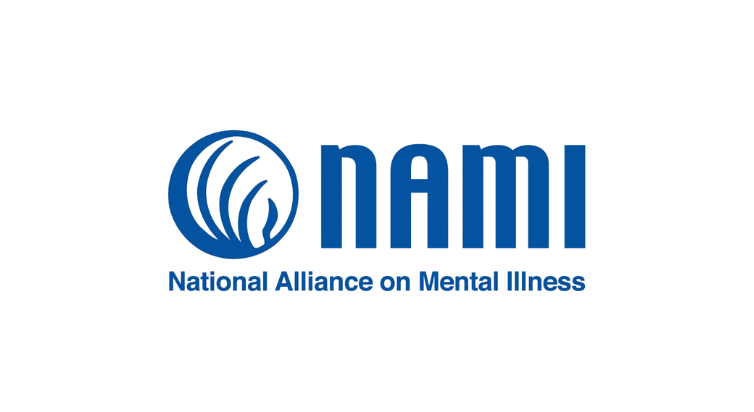 Logo of the National Alliance on Mental Illness (NAMI) with a blue circular emblem and blue text.