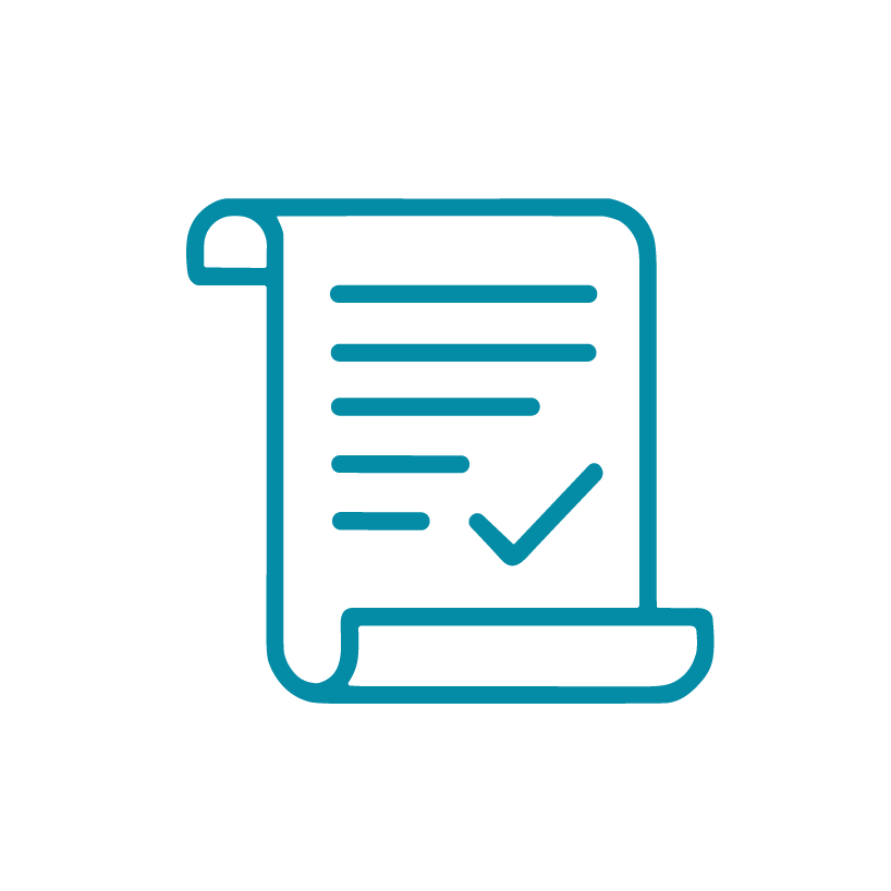 Icon of a checklist or document with a checkmark.