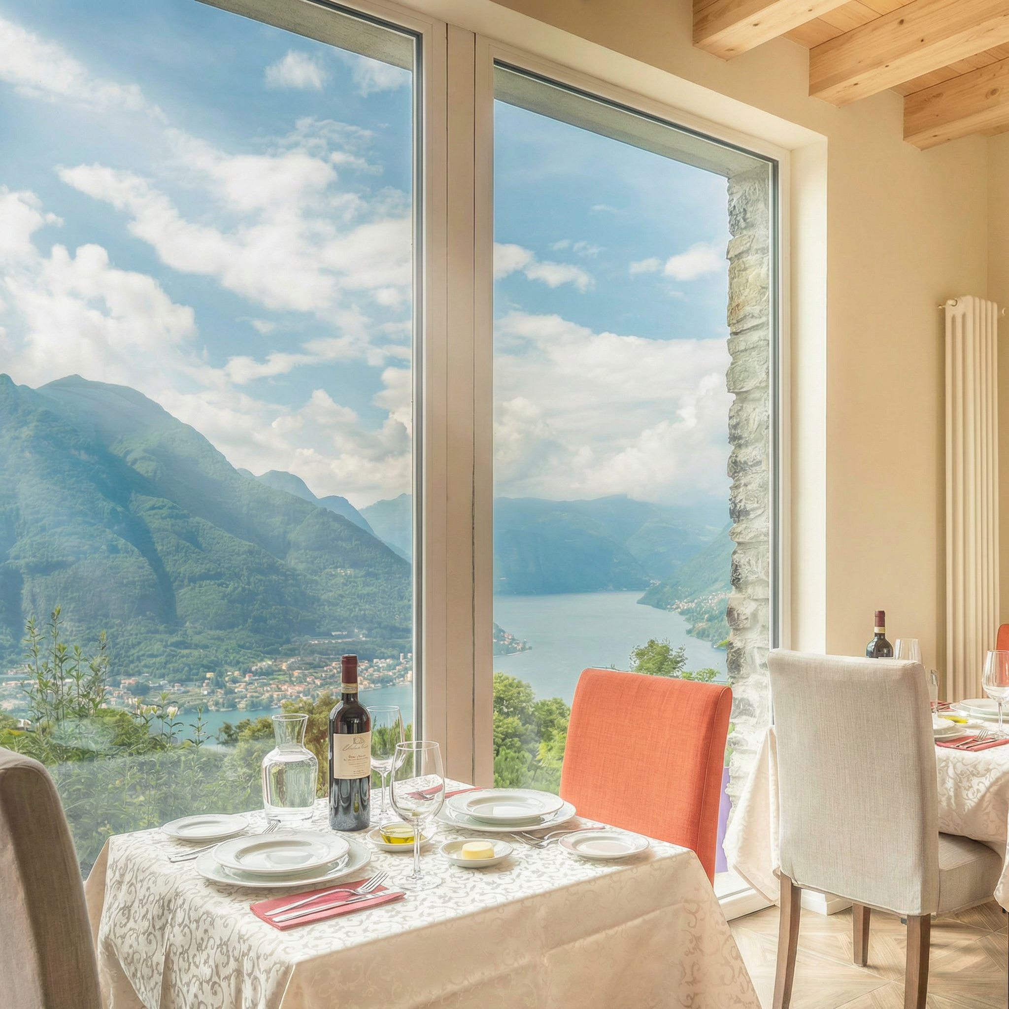 Fotografo per hotel Como. Fotografia e video per hotel e resort sul lago di Como. Cena con vista sul lago