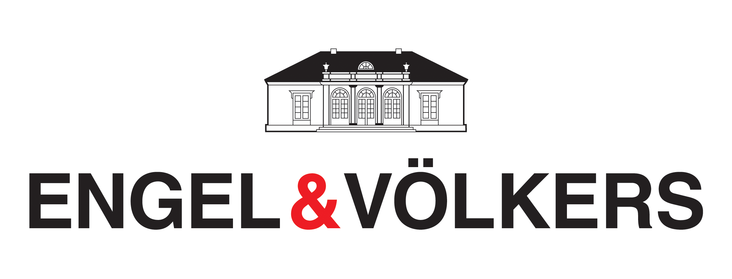 Logo con immagine di una casa storica e scritto 'ENGEL & VÖLKERS'.