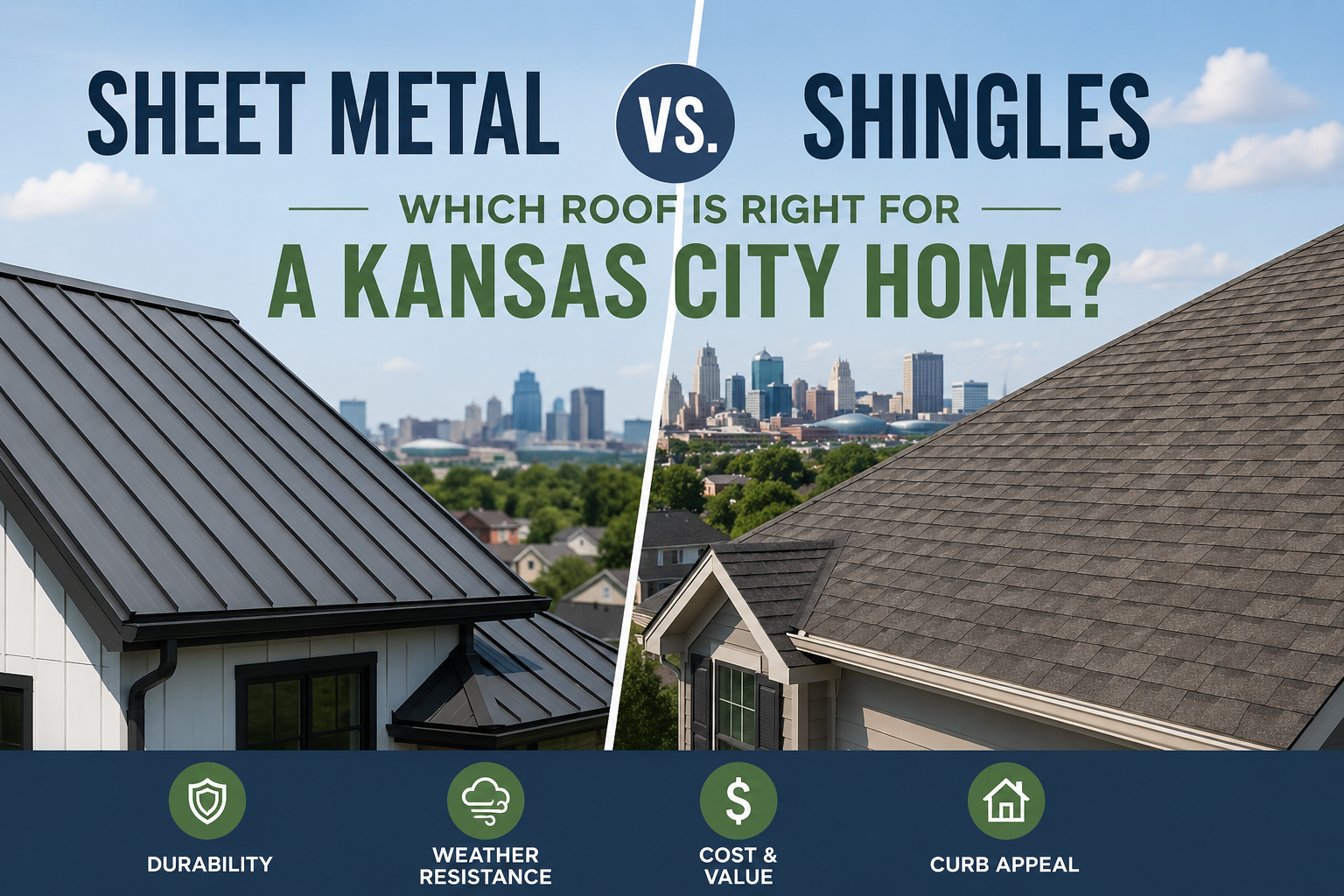 Sheet Metal vs. Shingles, Which Roof Is Right for a Kansas City Home?