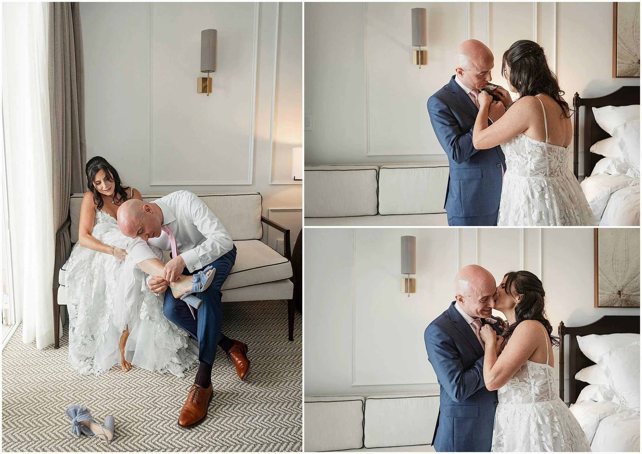 Bride and Groom getting ready for wedding at Rosewood Bermuda (Copy)