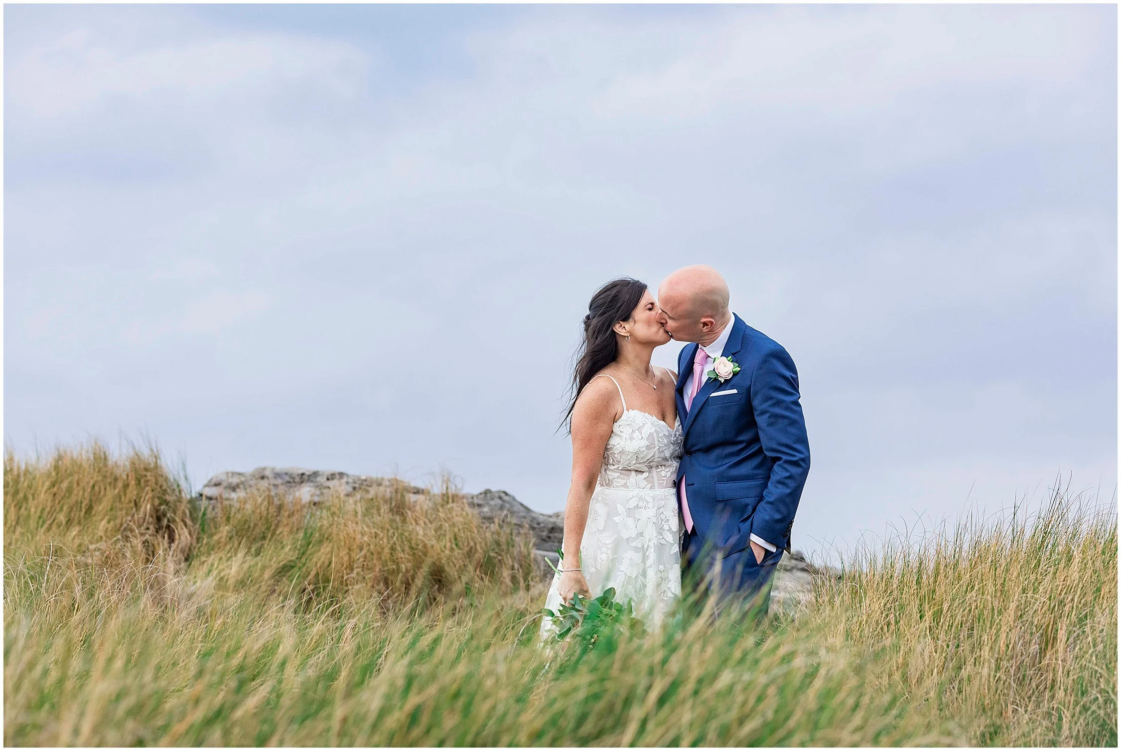 Bride and Groom at Tobacco Bay Beach in Bermuda (Copy)