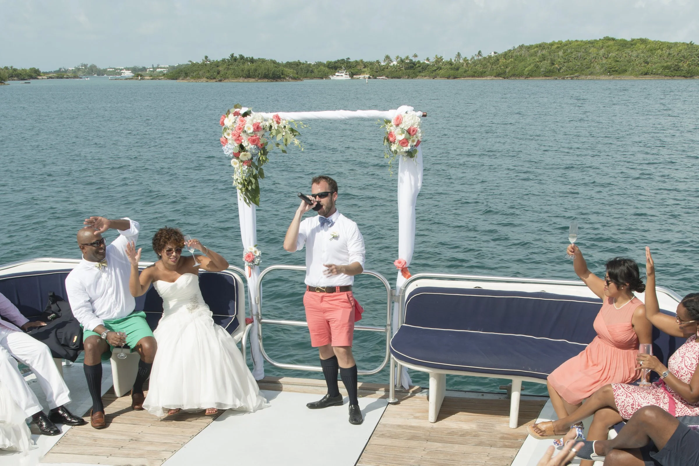 Wedding: M &amp; S - Aboard the "ÜberVida", Bermuda