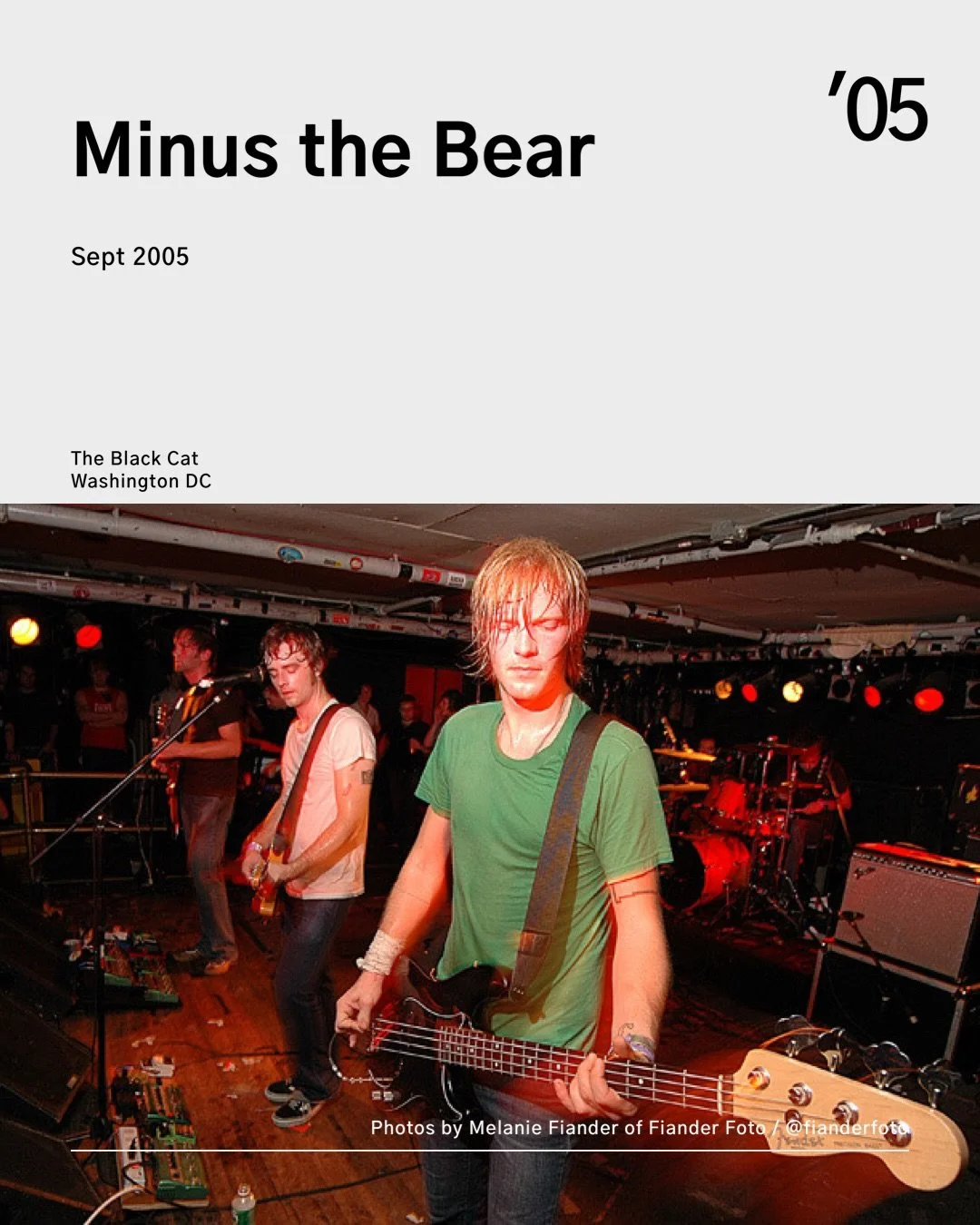 Veering slightly &ldquo;off brand&rdquo; but certainly not &ldquo;off personality&rdquo; for this post ~ September 2005. I was a first-year grad student studying photography when I got the chance to capture a small Seattle band at the @blackcatdc in 