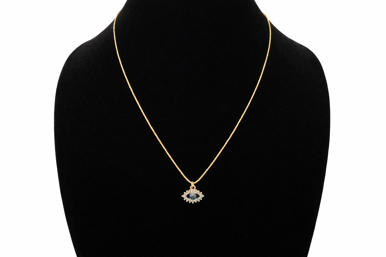 24-Inch Gold Evil Eye Pendant Necklace
