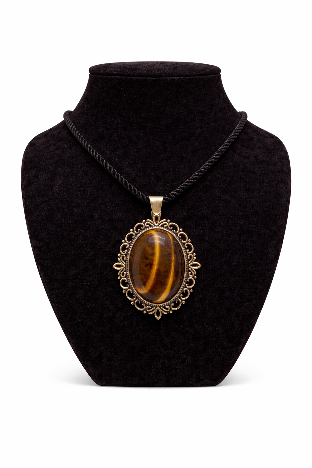 Tiger’s Eye Protection Pendant – Strength & Grounded Confidence Necklace